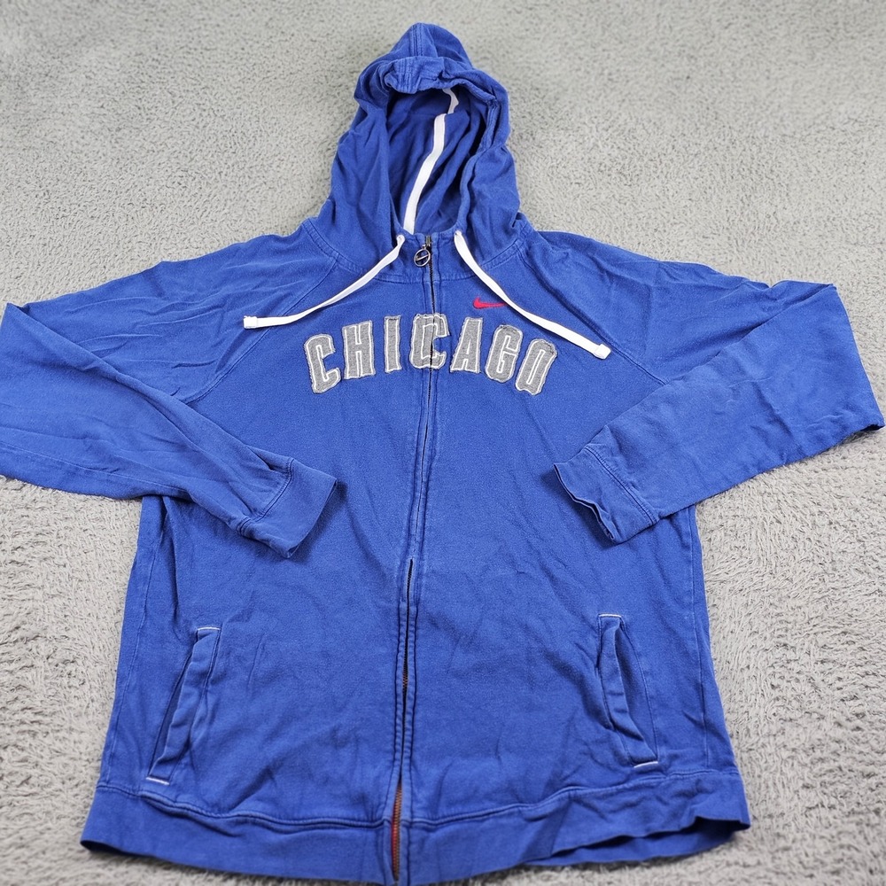 Chicago Cubs Hoodie Womens Large MLB Baseball Full Zip Sweatshirt Nike Team - Picture 2 of 11